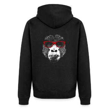Gorilla - Unisex Premium Organic Zip Hoodie - black - Back - Nico (187cm)