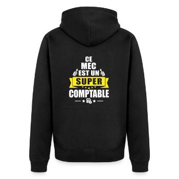 ce mec est un super comptable / cadeau comptable - Veste à capuche bio Premium Unisexe - noir - Dos - Nico (187cm)