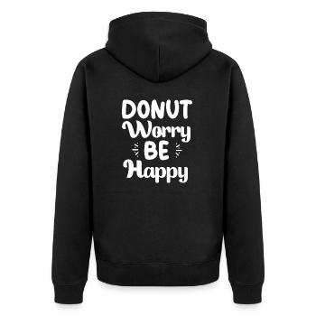 Donut worry be happy donut cool gifts sweet food - Veste à capuche bio Premium Unisexe - noir - Dos - Nico (187cm)