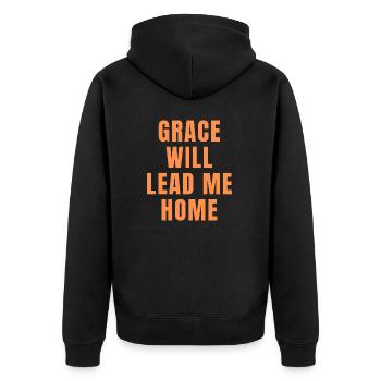 Grace Will Lead You Home - Christian - Unisex Premium Organic Zip Hoodie - black - Back - Nico (187cm)