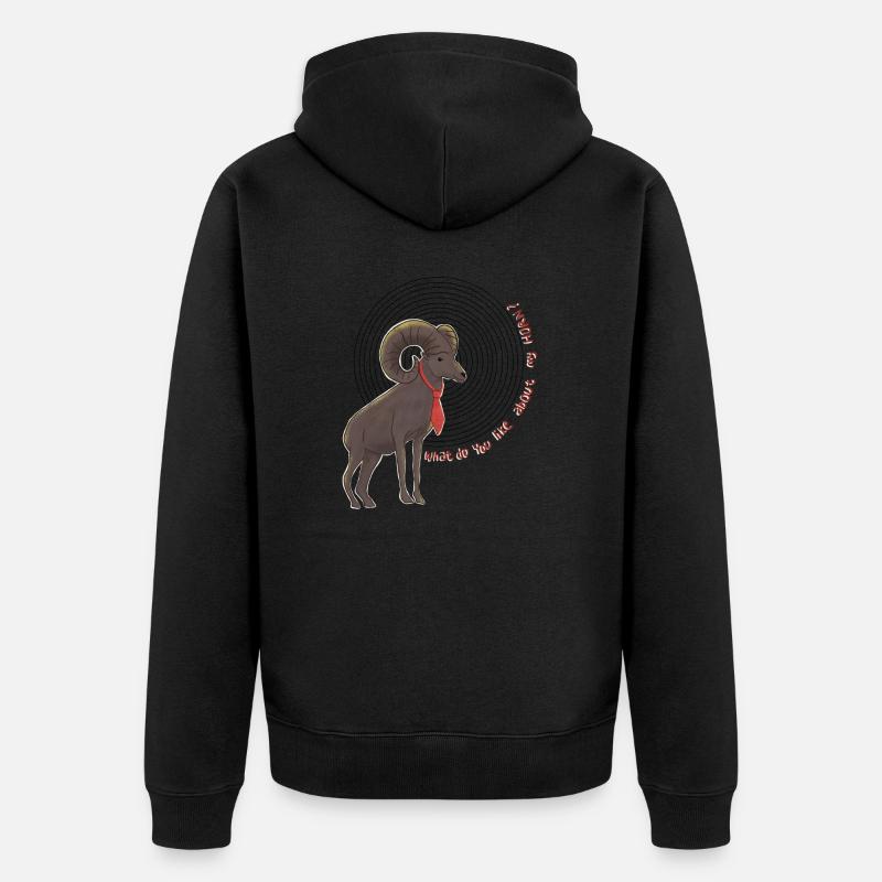 Sheep horn - Unisex Premium Organic Zip Hoodie - black