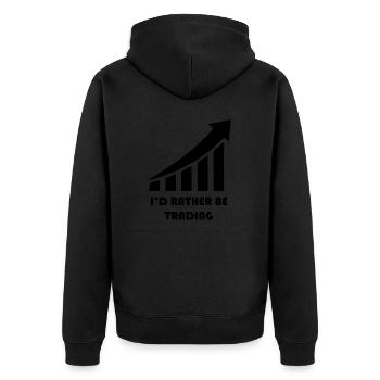 Trading de Bitcoin et d'actions cryptographiques - Veste à capuche bio Premium Unisexe - noir - Dos - Nico (187cm)