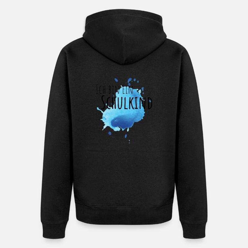 Ich bin ein Schulkind - Unisex Premium Bio Zip Hoodie - Schwarz