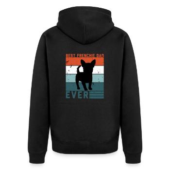 Meilleur papa frenchie jamais amateur de bouledogue français - Veste à capuche bio Premium Unisexe - noir - Dos - Nico (187cm)