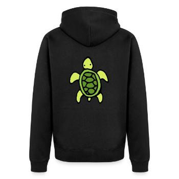 Schildkröte - Unisex Premium Bio Zip Hoodie - Schwarz - Hinten - Nico (187cm)