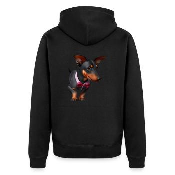 Doberman Dog Doberman Trainer Doberman Puppy - Unisex Premium Organic Zip Hoodie - black - Back - Nico (187cm)