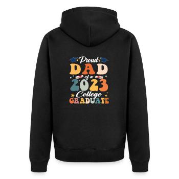 Fier papa d’un diplômé 2023, famille de graduation - Veste à capuche bio Premium Unisexe - noir - Dos - Nico (187cm)