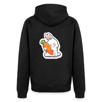 Graffiti de lapin ludique - Veste à capuche bio Premium Unisexe - noir - Dos - Nico (187cm)