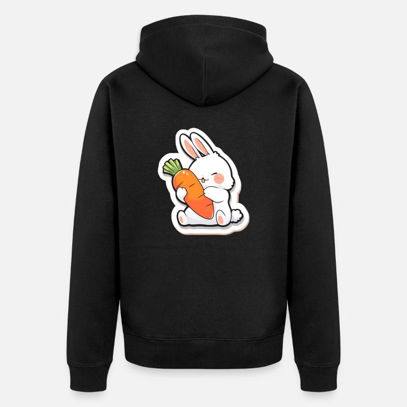 Graffiti de lapin ludique - Veste à capuche bio Premium Unisexe - noir