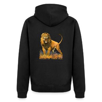 Wildtiere - Unisex Premium Bio Zip Hoodie - Schwarz - Hinten - Nico (187cm)