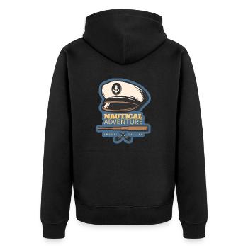 Wassersport - Unisex Premium Bio Zip Hoodie - Schwarz - Hinten - Nico (187cm)