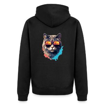 Urban Purrfection : du chat | Amoureux des chats - Veste à capuche bio Premium Unisexe - noir - Dos - Nico (187cm)
