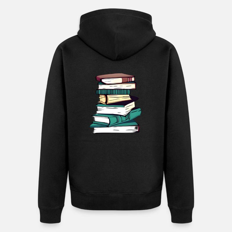 Lesen Buchliebhaber Geschenk Bücher Leser Buch - Unisex Premium Bio Zip Hoodie - Schwarz