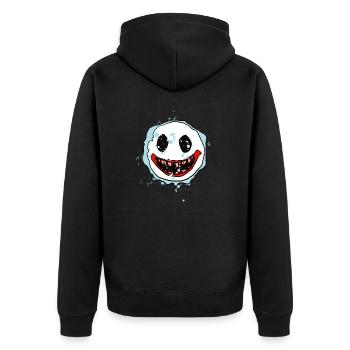 Halloween maske - Unisex Premium Bio Zip Hoodie - Schwarz - Hinten - Nico (187cm)