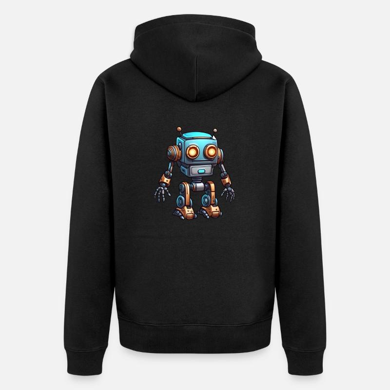 Robot / Machine / IA / Technologie / Mécanique - Veste à capuche bio Premium Unisexe - noir