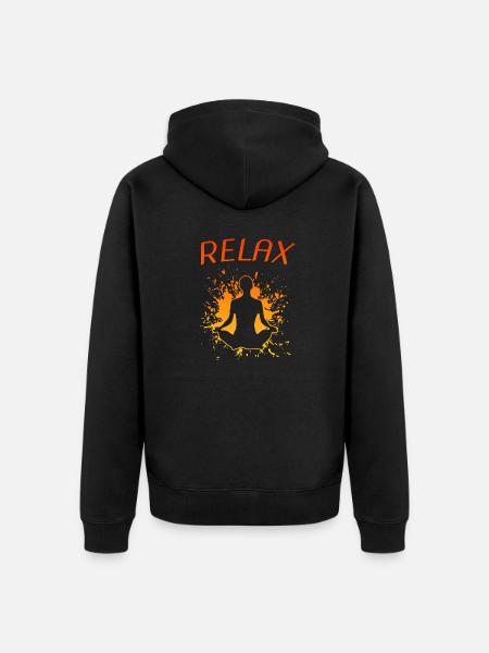 Yogasitz, Namaste, Yoga, Relax - Unisex Premium Bio Zip Hoodie - Schwarz