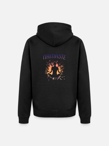 namaste - Unisex Premium Bio Zip Hoodie - Schwarz