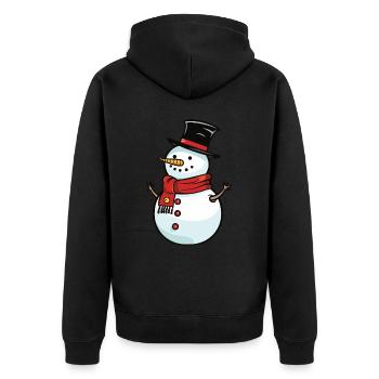 Schneemann Winter Weihnachten Schnee - Unisex Premium Bio Zip Hoodie - Schwarz - Hinten - Nico (187cm)