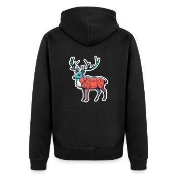 Reindeer Christmas Illustration - Unisex Premium Organic Zip Hoodie - black - Back - Nico (187cm)