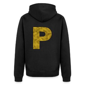 Lettre P Or - Veste à capuche bio Premium Unisexe - noir - Dos - Nico (187cm)