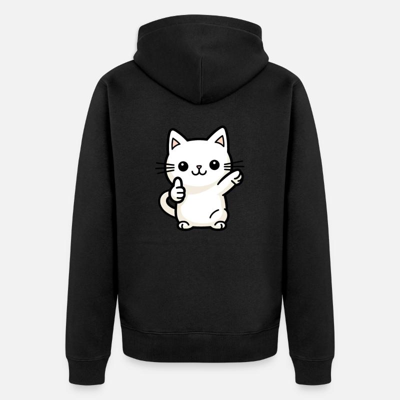 Cat - Dabbing Cat - Veste à capuche bio Premium Unisexe - noir
