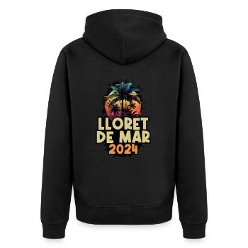 Lloret De Mar 2024 Dicton de vacances - Veste à capuche bio Premium Unisexe - noir - Dos - Nico (187cm)