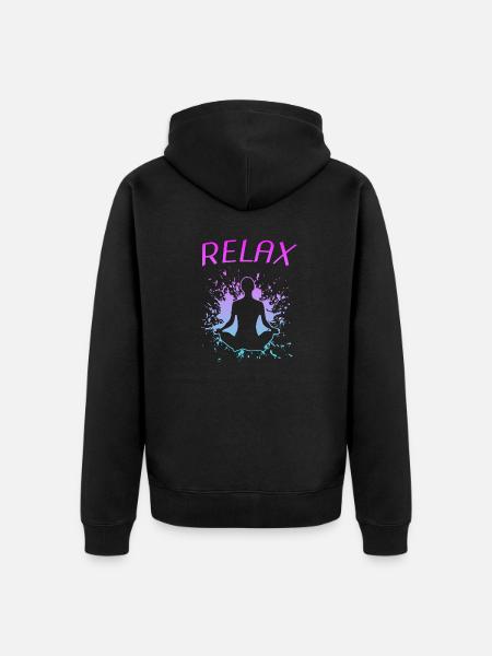 Yoga Yogi Relax Namaste - Unisex Premium Bio Zip Hoodie - Schwarz