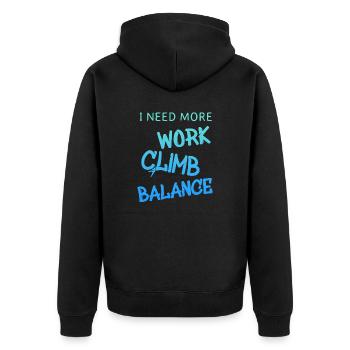 climbing - Unisex Premium Bio Zip Hoodie - Schwarz - Hinten - Nico (187cm)