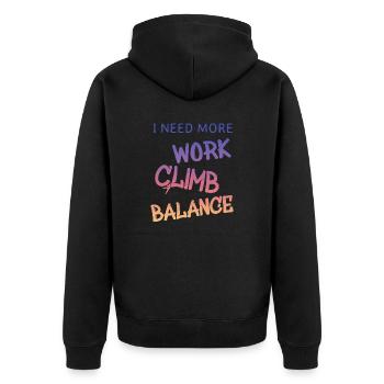 Klettern - Unisex Premium Bio Zip Hoodie - Schwarz - Hinten - Nico (187cm)