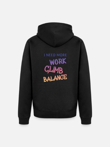 Klettern - Unisex Premium Bio Zip Hoodie - Schwarz