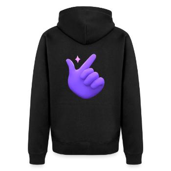 3D Hand Snapping Fingers - Unisex Premium Organic Zip Hoodie - black - Back - Nico (187cm)