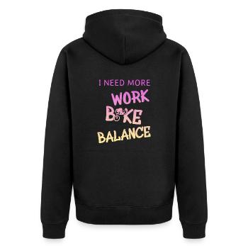 Fahrrad Bmx Bike - Unisex Premium Bio Zip Hoodie - Schwarz - Hinten - Nico (187cm)