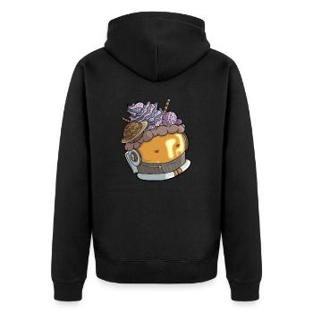 Astro Cupcake - Unisex Premium Bio Zip Hoodie - Schwarz - Hinten - Nico (187cm)
