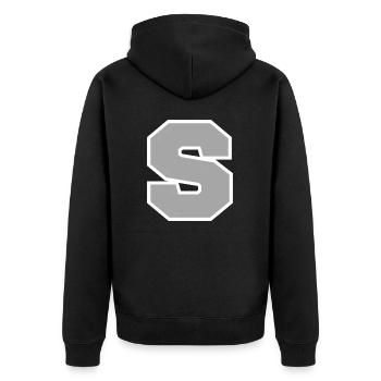 Lettre s sport - Veste à capuche bio Premium Unisexe - noir - Dos - Nico (187cm)