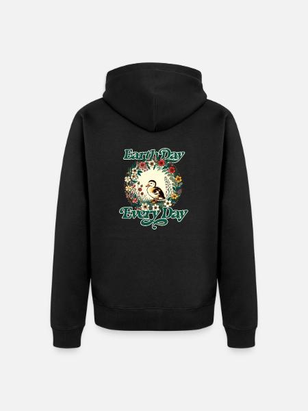 Earth Day Every Day - Unisex Premium Organic Zip Hoodie - black