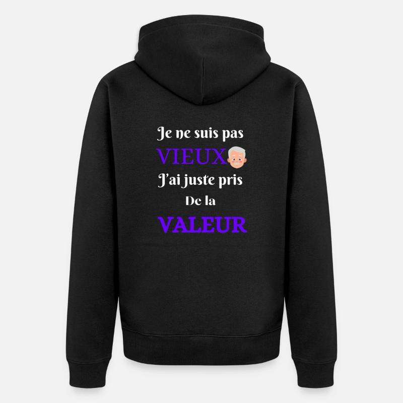 Je ne suis pas vieux - Veste à capuche bio Premium Unisexe - noir