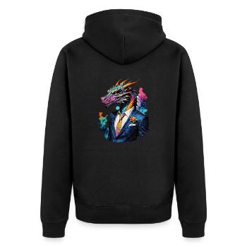 Dragon en costume - Veste à capuche bio Premium Unisexe - noir - Dos - Nico (187cm)