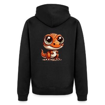 T-rex - Unisex Premium Organic Zip Hoodie - black - Back - Nico (187cm)