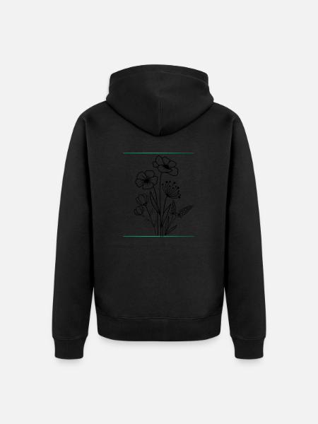 Blumenstrauß - Unisex Premium Bio Zip Hoodie - Schwarz