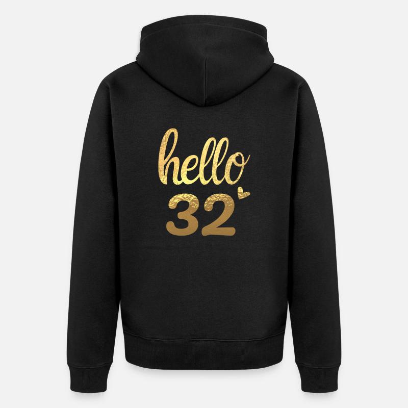 Hello 32 doré - Veste à capuche bio Premium Unisexe - noir