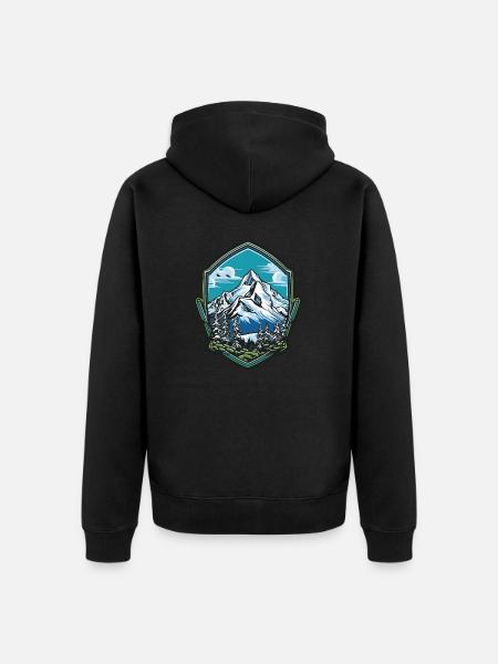 Mountains 2 - Unisex Premium Organic Zip Hoodie - black