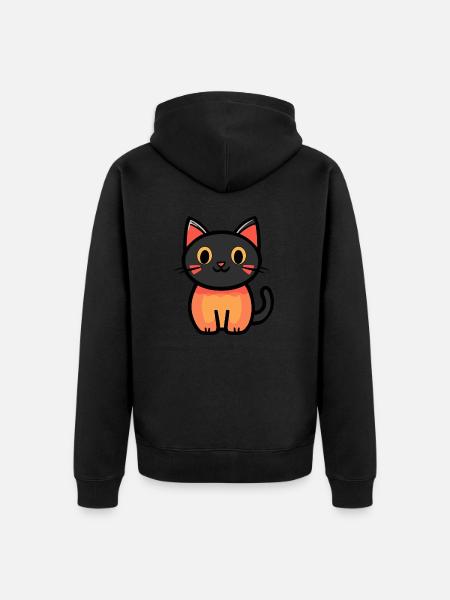 Cat Halloween Symbol Cat - Unisex Premium Organic Zip Hoodie - black