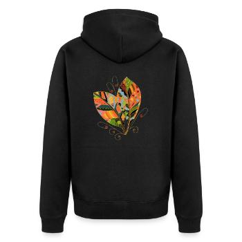 Liste - Unisex Premium Bio Zip Hoodie - Schwarz - Hinten - Nico (187cm)