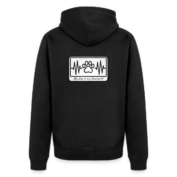 Mon chien est mon thérapeute - Hearbeat&Pawprint Design - Veste à capuche bio Premium Unisexe - noir - Dos - Nico (187cm)