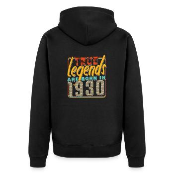 True legends are born in 1930 Vintage Birthday - Unisex Premium Organic Zip Hoodie - black - Back - Nico (187cm)
