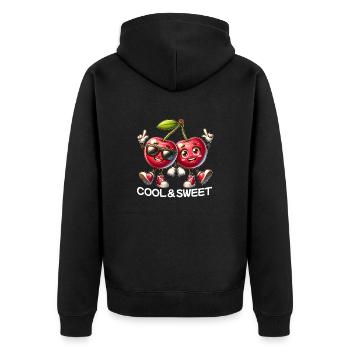 Frais et sucré - Veste à capuche bio Premium Unisexe - noir - Dos - Nico (187cm)