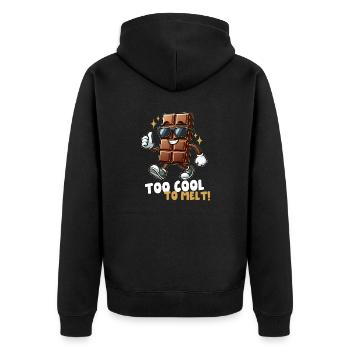 Cool chocolate bar - Unisex Premium Organic Zip Hoodie - black - Back - Nico (187cm)
