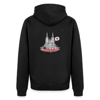 Cologne Cathedral, Cologne,Cologne Love, Heart, City, cologne - Unisex Premium Organic Zip Hoodie - black - Back - Nico (187cm)