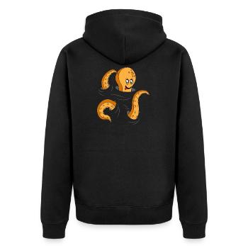 poulpe mignon curieux - Veste à capuche bio Premium Unisexe - noir - Dos - Nico (187cm)