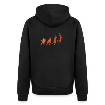 Basketball Player Dunking BasketballEr Silhouette - Unisex Premium Organic Zip Hoodie - black - Back - Nico (187cm)
